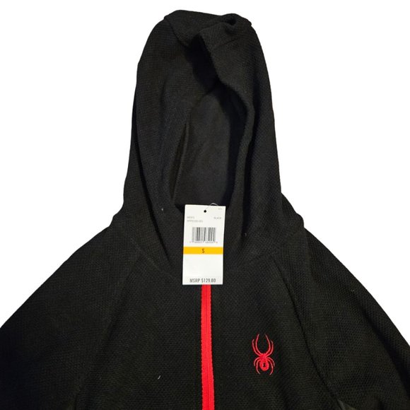 Spyder Men's Racer 1/4 Zip Pullover Hoodie Black Size Small - Picture 2 of 5